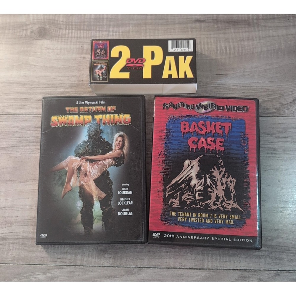 2 PAK DVD Something Weird Video DVD Basket Case & Swamp Thing ( VERY RARE )